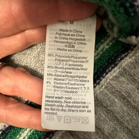 J.Crew Women’s Gray with Green and Blue Striped Sweater - Picture 4 of 4